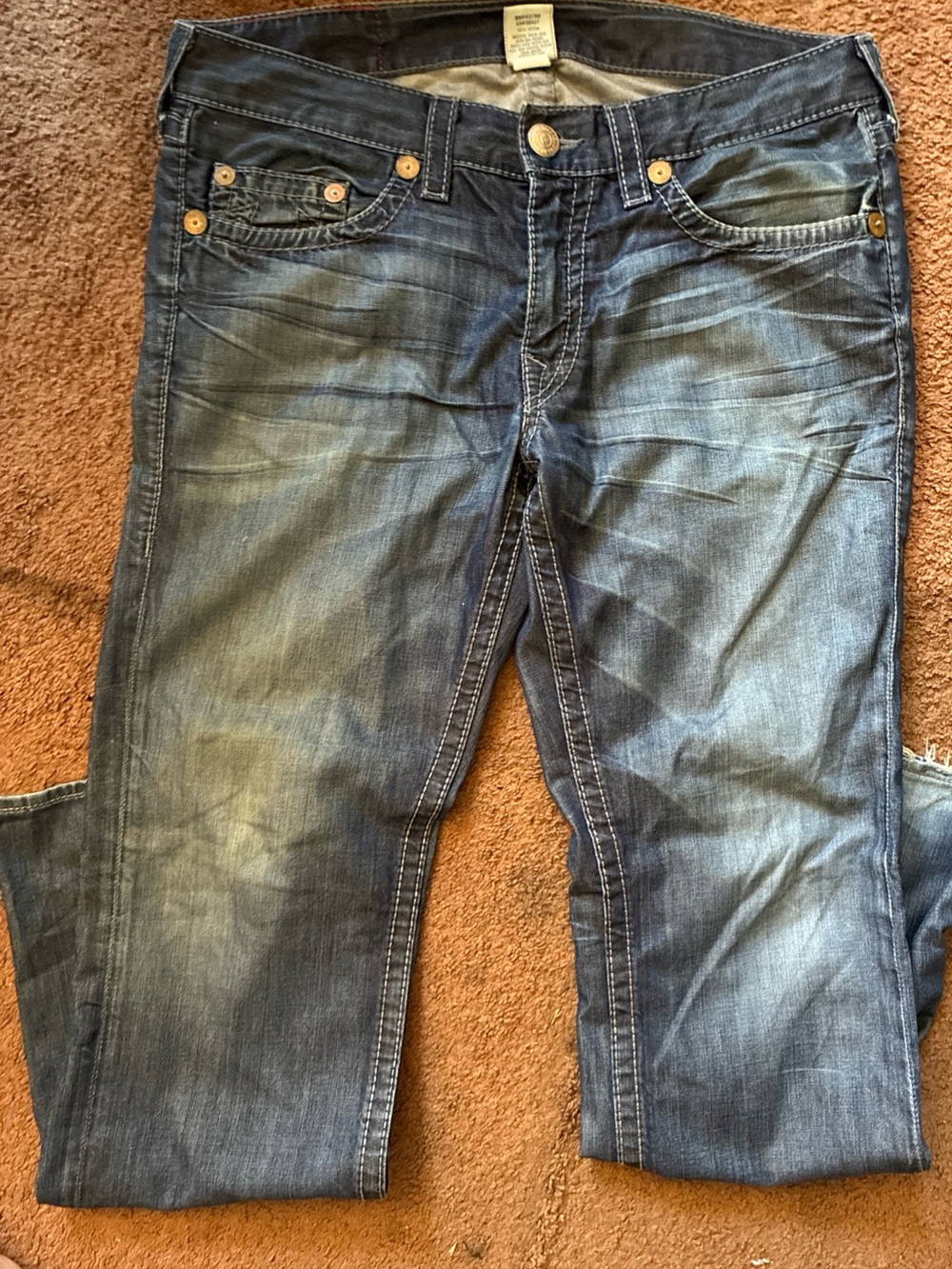 True Religion Denim Jeans - Light Blue Wash Bobby Big T - Picture 6 of 8